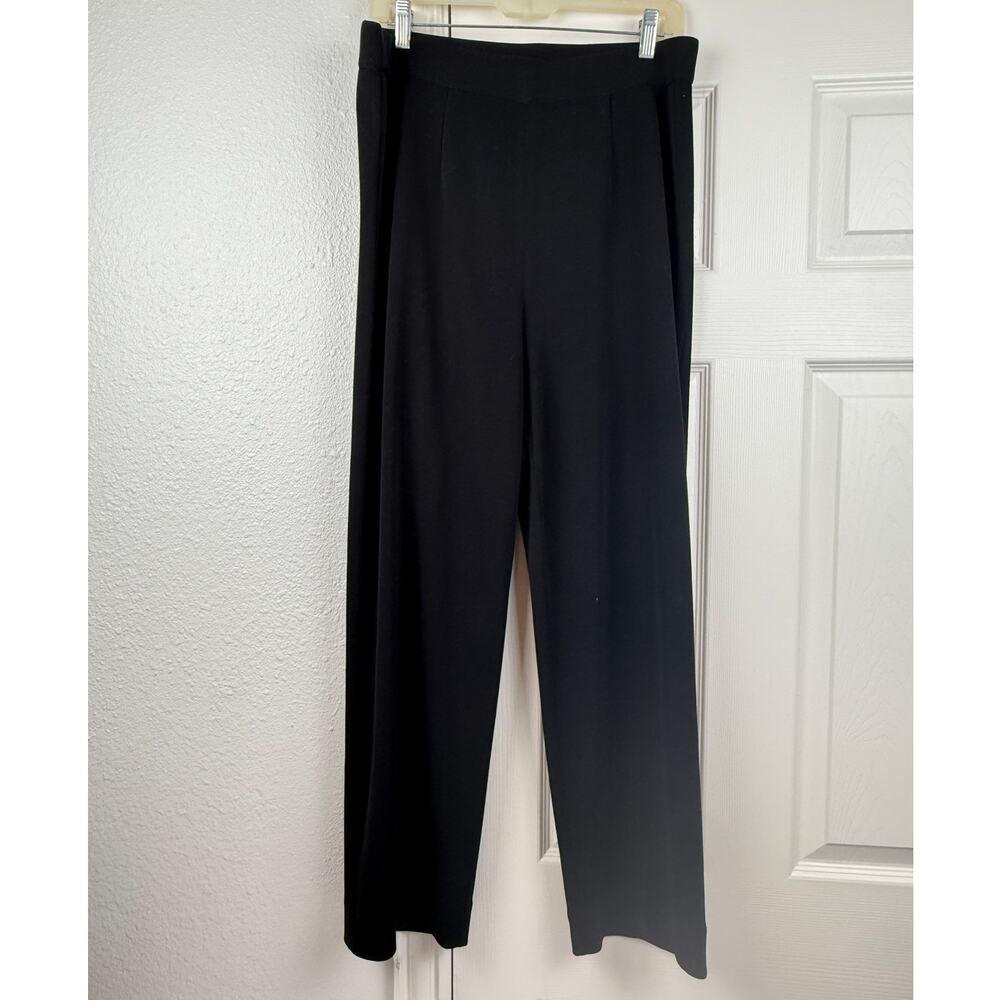 Misook Knit Pants Womens Large Black Pull On Career Stretch Luxury